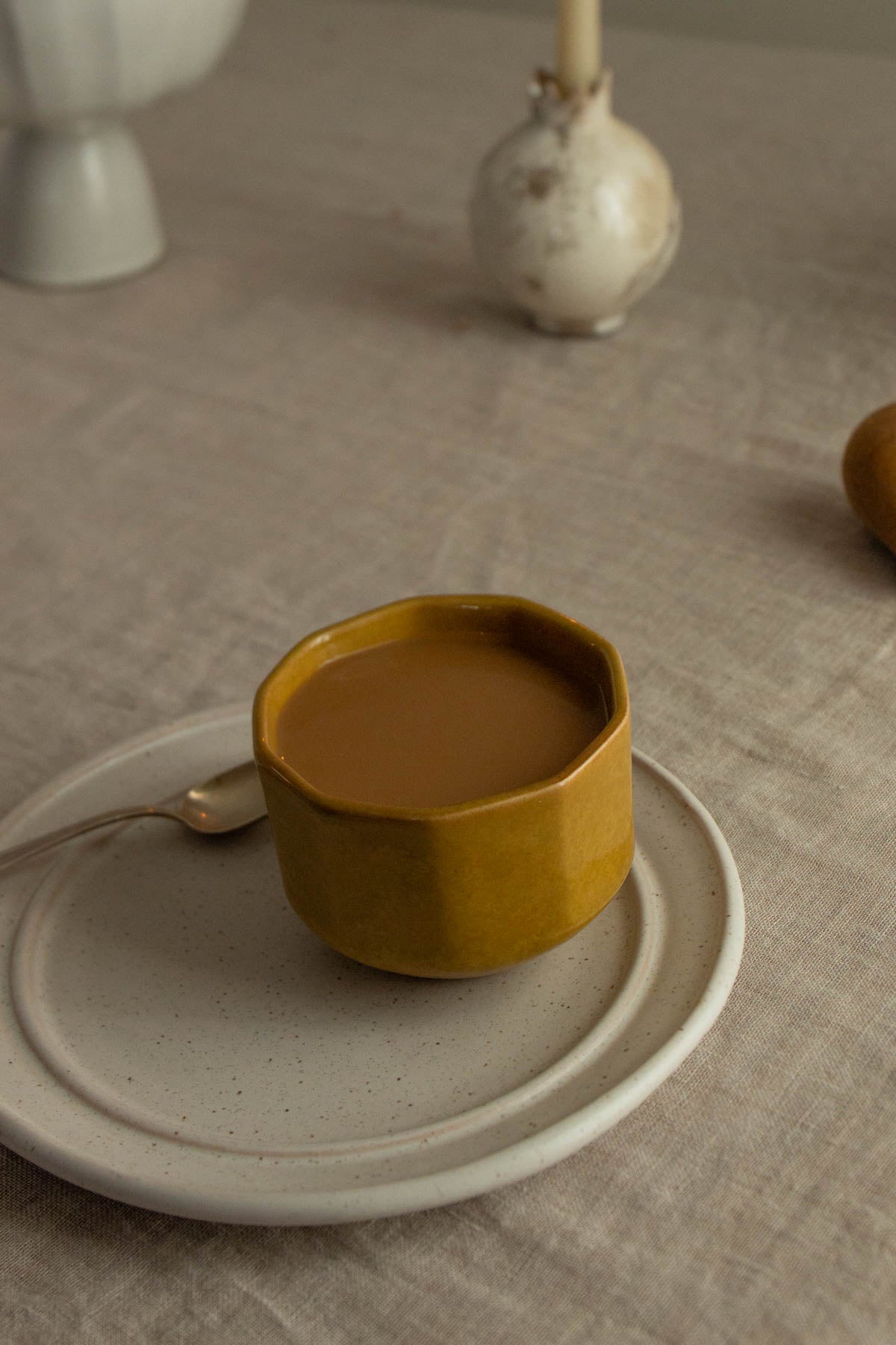 Ochre Latte Cup & Saucer - Limited Edition – Campfire Pottery