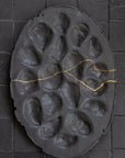 Charcoal Kintsugi Oyster Platter 1 1/2 Dozen