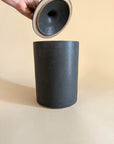 Large Charcoal Lidded Jar- SECOND