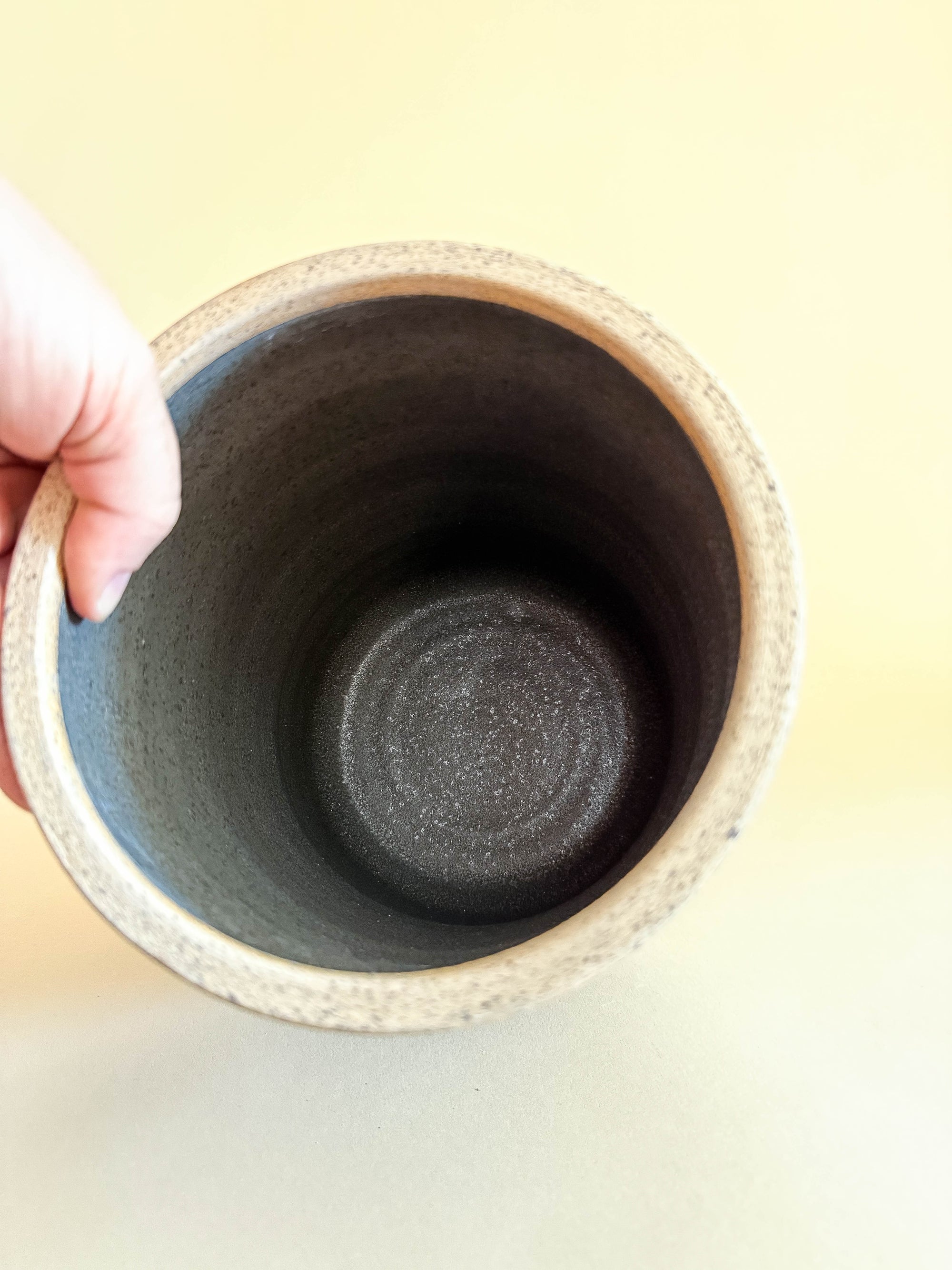 Large Charcoal Lidded Jar- SECOND