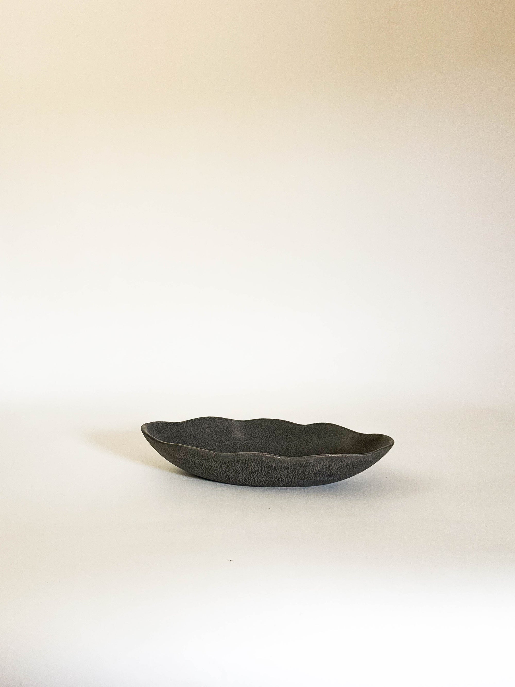 Charcoal Scalloped Oval Platter- Second