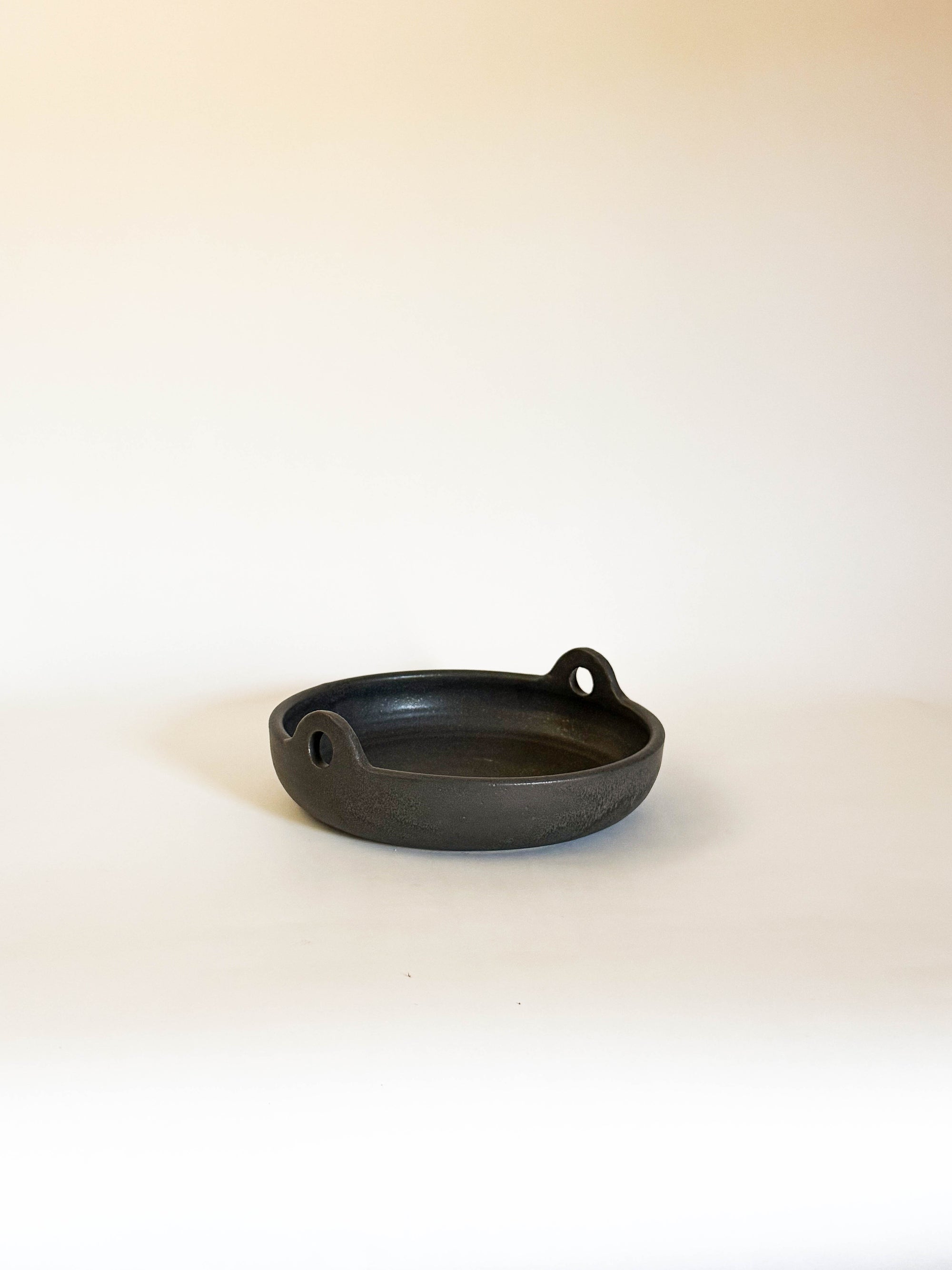Charcoal Looped Low Serving Bowl Second