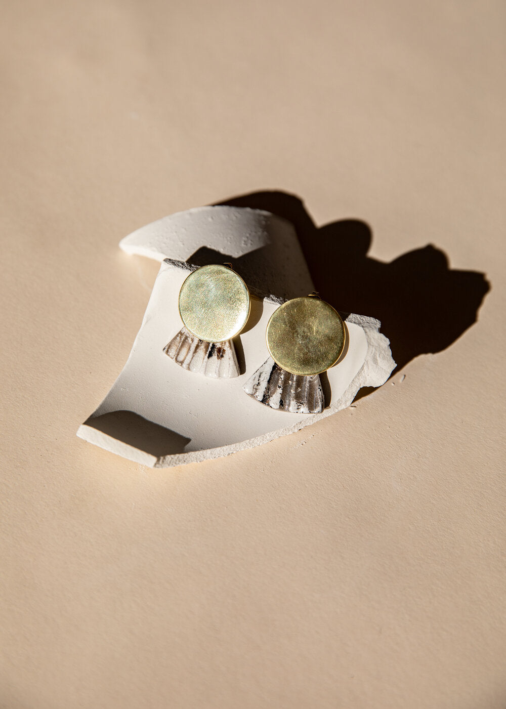 Reeded Fan Drop Earrings